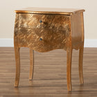 Baxton Studio Patrice Classic and Traditional Gold Finished Wood 2-Drawer End Table