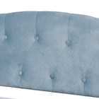 Baxton Studio Benjamin Modern and Contemporary Light Blue Velvet Fabric Upholstered and Dark Brown Finished Wood Full Size Daybed