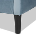 Baxton Studio Benjamin Modern and Contemporary Light Blue Velvet Fabric Upholstered and Dark Brown Finished Wood Full Size Daybed