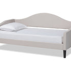 Baxton Studio Milligan Modern and Contemporary Beige Fabric Upholstered and Dark Brown Finished Wood Full Size Daybed