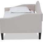 Baxton Studio Milligan Modern and Contemporary Beige Fabric Upholstered and Dark Brown Finished Wood Full Size Daybed