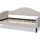 Baxton Studio Milligan Modern and Contemporary Beige Fabric Upholstered and Dark Brown Finished Wood Full Size Daybed