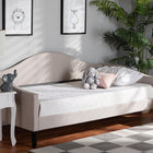 Baxton Studio Milligan Modern and Contemporary Beige Fabric Upholstered and Dark Brown Finished Wood Full Size Daybed
