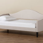 Baxton Studio Milligan Modern and Contemporary Beige Fabric Upholstered and Dark Brown Finished Wood Full Size Daybed