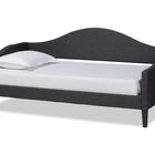 Baxton Studio Milligan Modern and Contemporary Charcoal Fabric Upholstered and Dark Brown Finished Wood Twin Size Daybed