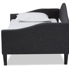 Baxton Studio Milligan Modern and Contemporary Charcoal Fabric Upholstered and Dark Brown Finished Wood Twin Size Daybed