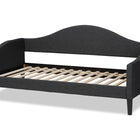 Baxton Studio Milligan Modern and Contemporary Charcoal Fabric Upholstered and Dark Brown Finished Wood Twin Size Daybed