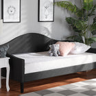 Baxton Studio Milligan Modern and Contemporary Charcoal Fabric Upholstered and Dark Brown Finished Wood Twin Size Daybed
