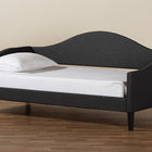 Baxton Studio Milligan Modern and Contemporary Charcoal Fabric Upholstered and Dark Brown Finished Wood Twin Size Daybed