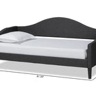 Baxton Studio Milligan Modern and Contemporary Charcoal Fabric Upholstered and Dark Brown Finished Wood Twin Size Daybed
