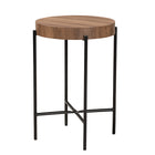Baxton Studio Savion Modern Industrial Walnut Brown Finished Wood and Black Metal End Table