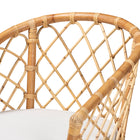 bali & pari Orchard Modern Bohemian White Fabric Upholstered and Natural Brown Rattan Dining Chair