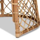 bali & pari Orchard Modern Bohemian White Fabric Upholstered and Natural Brown Rattan Dining Chair