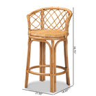 bali & pari Orchard Modern Bohemian Natural Brown Rattan Counter Stool