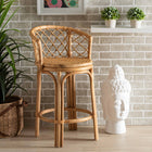bali & pari Orchard Modern Bohemian Natural Brown Rattan Counter Stool