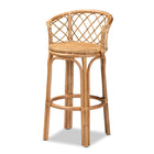 bali & pari Orchard Modern Bohemian Natural Brown Rattan Bar Stool
