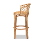 bali & pari Orchard Modern Bohemian Natural Brown Rattan Bar Stool