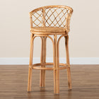 bali & pari Orchard Modern Bohemian Natural Brown Rattan Bar Stool