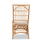 bali & pari Rose Modern Bohemian White Fabric Upholstered and Natural Brown Rattan Dining Chair