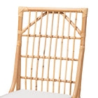 bali & pari Rose Modern Bohemian White Fabric Upholstered and Natural Brown Rattan Dining Chair