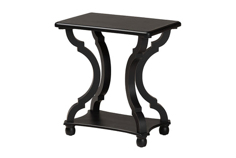 Baxton Studio Cianna Classic and Traditional Black Wood End Table