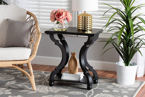 Baxton Studio Cianna Classic and Traditional Black Wood End Table