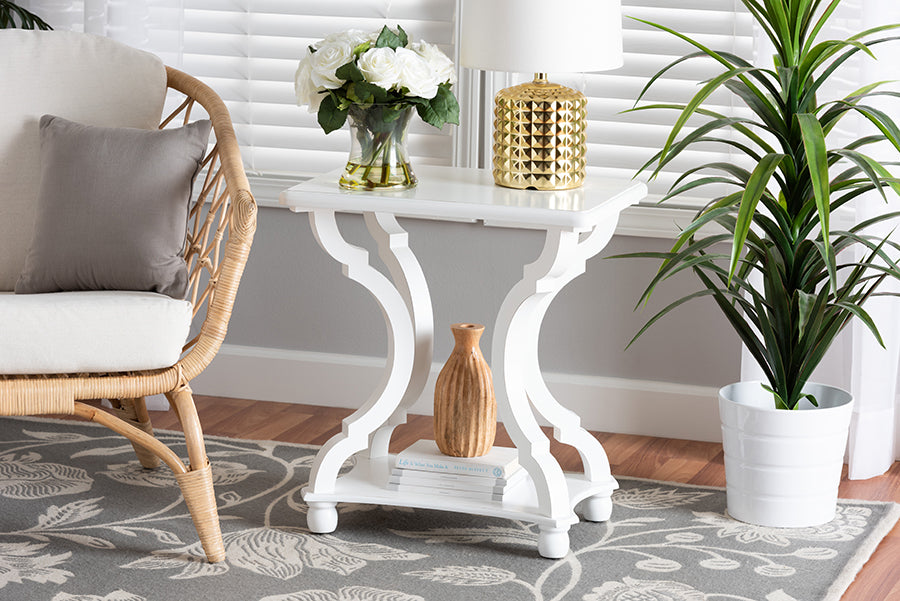 Baxton Studio Cianna Classic and Traditional White Wood End Table