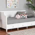 Baxton Studio Lowri Classic and Traditional White Finished Wood Twin Size 3-Drawer Daybed