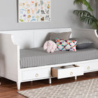 Baxton Studio Lowri Classic and Traditional White Finished Wood Twin Size 3-Drawer Daybed