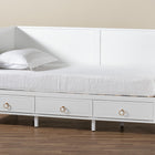 Baxton Studio Lowri Classic and Traditional White Finished Wood Twin Size 3-Drawer Daybed