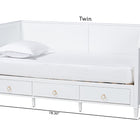 Baxton Studio Lowri Classic and Traditional White Finished Wood Twin Size 3-Drawer Daybed