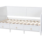 Baxton Studio Lowri Classic and Traditional White Finished Wood Twin Size 3-Drawer Daybed