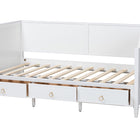 Baxton Studio Lowri Classic and Traditional White Finished Wood Twin Size 3-Drawer Daybed