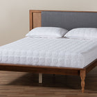 Baxton Studio Eliseo Mid-Century Modern Dark Grey Fabric and Walnut Brown Finished Wood King Size Platform Bed