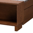 Baxton Studio Jalie Classic Transitional Grey Fabric and Walnut Brown Finished Wood King Size Platform Storage Bed