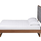Baxton Studio Bryn Classic and Traditional Grey Fabric and Walnut Brown Finished Wood King Size Platform Bed