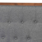 Baxton Studio Bryn Classic and Traditional Grey Fabric and Walnut Brown Finished Wood King Size Platform Bed