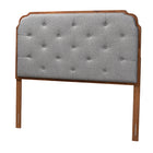 Baxton Studio Shanti Classic and Traditional Grey Fabric and Walnut Brown Finished Wood King Size Headboard