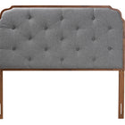Baxton Studio Shanti Classic and Traditional Grey Fabric and Walnut Brown Finished Wood King Size Headboard