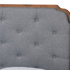 Baxton Studio Roald Mid-Century Modern Grey Fabric and Walnut Brown Wood King Size Platform Bed