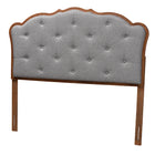 Baxton Studio Leandra Classic and Traditional Grey Fabric and Walnut Brown Finished Wood Queen Size Headboard