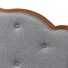 Baxton Studio Leandra Classic and Traditional Grey Fabric and Walnut Brown Finished Wood Queen Size Headboard