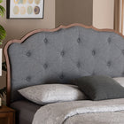 Baxton Studio Leandra Classic and Traditional Grey Fabric and Walnut Brown Finished Wood Queen Size Headboard 