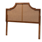 Baxton Studio Risha Mid-Century Modern Ash Walnut Finished Wood and Rattan King Size Headboard
