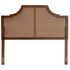 Baxton Studio Risha Mid-Century Modern Ash Walnut Finished Wood and Rattan King Size Headboard