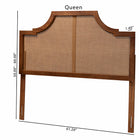 Baxton Studio Risha Mid-Century Modern Ash Walnut Finished Wood and Rattan King Size Headboard