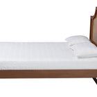 Baxton Studio Francine Mid-Century Modern Ash Walnut Woven Rattan Queen Size Bed