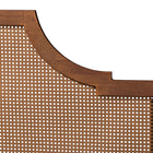 Baxton Studio Macaria Mid-Century Modern Ash Walnut Woven Rattan Queen Size Bed
