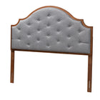 Baxton Studio Premala Classic and Traditional Grey Fabric and Walnut Brown Finished Wood King Size Headboard