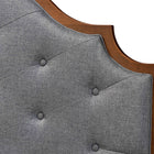 Baxton Studio Premala Classic and Traditional Grey Fabric and Walnut Brown Finished Wood King Size Headboard
